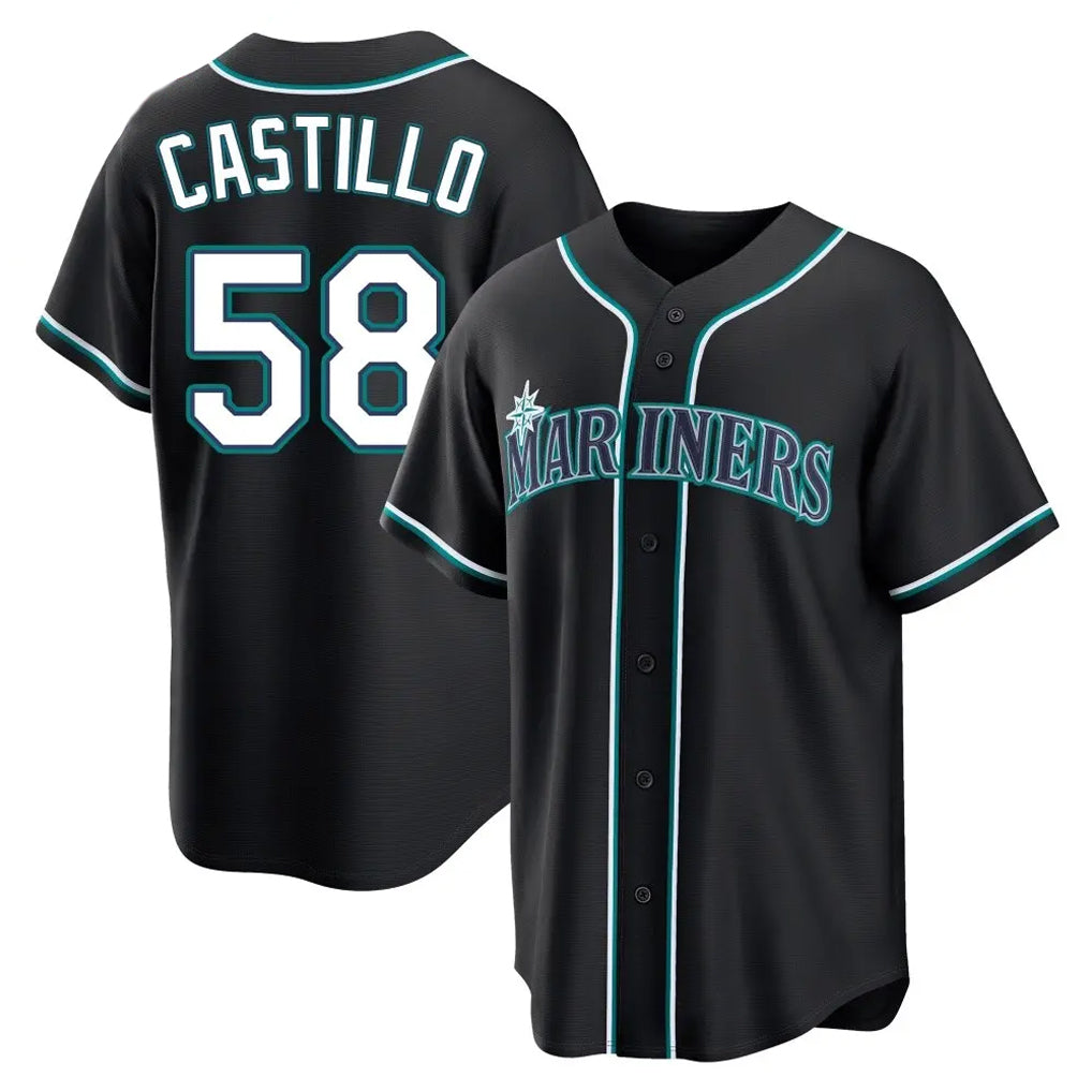 S.Mariners #58 Luis Castillo Player Black Fashion Home Limited Hdoa Stitched Jerseys