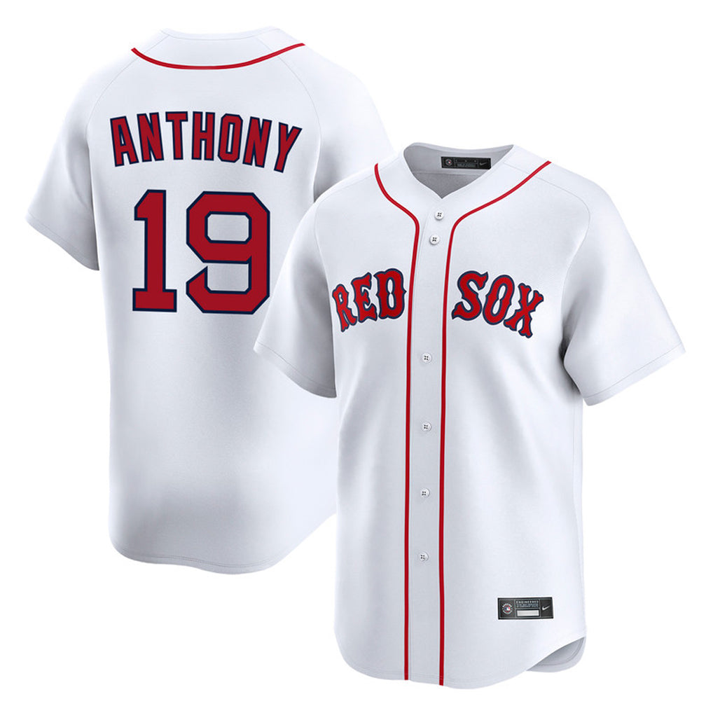 B.Red Sox #19 Roman Anthony Player White Limited Home Game Hdoa Stitched Jerseys