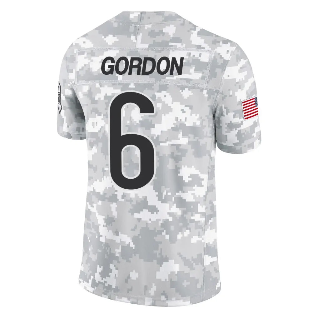 C.Bears #6 Kyler Gordon Player Arctic Camo Salute to Service Limited Hdoa Stitched Jerseys