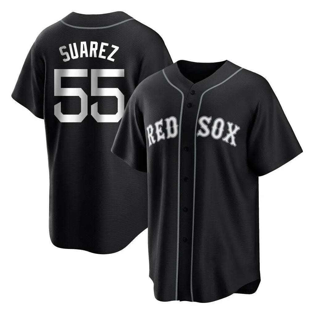 B.Red Sox #55 Ranger Su¨¢rez Player Black Home Game Hdoa Stitched Jerseys