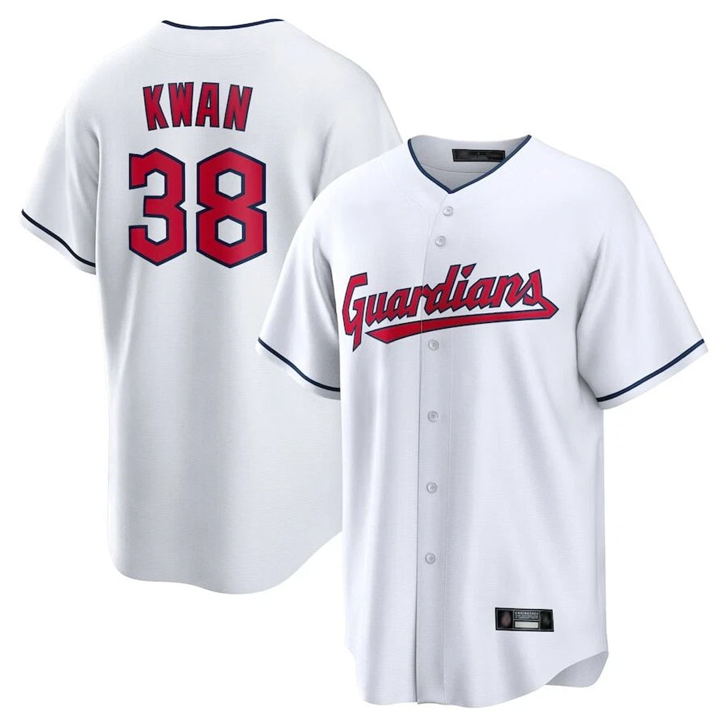 C.Guardians #38 Steven Kwan Player White Home Game Hdoa Stitched Jerseys