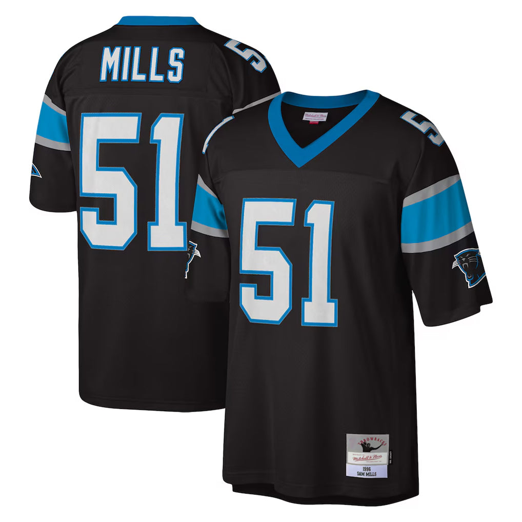 C.Panthers #51 Sam Mills Player Black Mitchell & Ness Legacy Replica Hdoa Stitched Jerseys