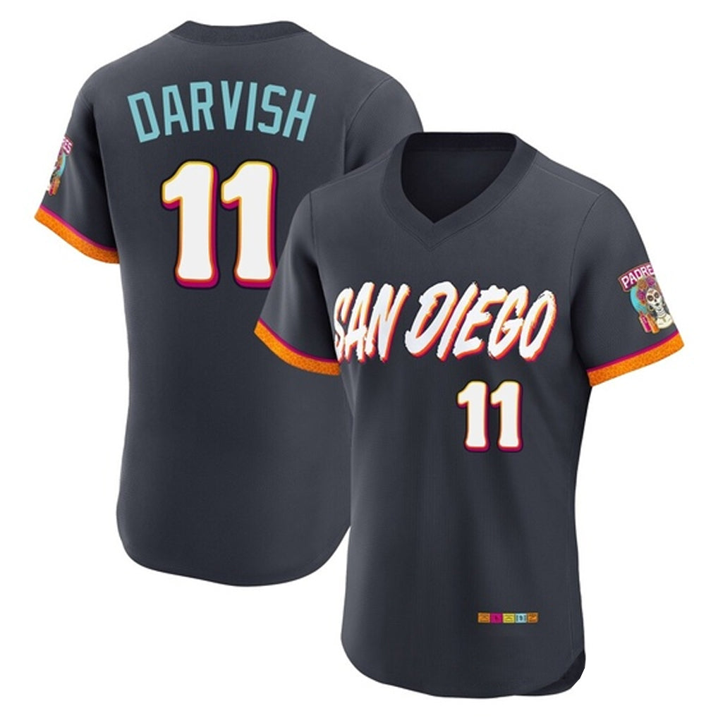 S.Diego Padres #11 Yu Darvish Player Obsidian 2026 City Connect Home Elite T-shirt Hdoa Stitched Jerseys