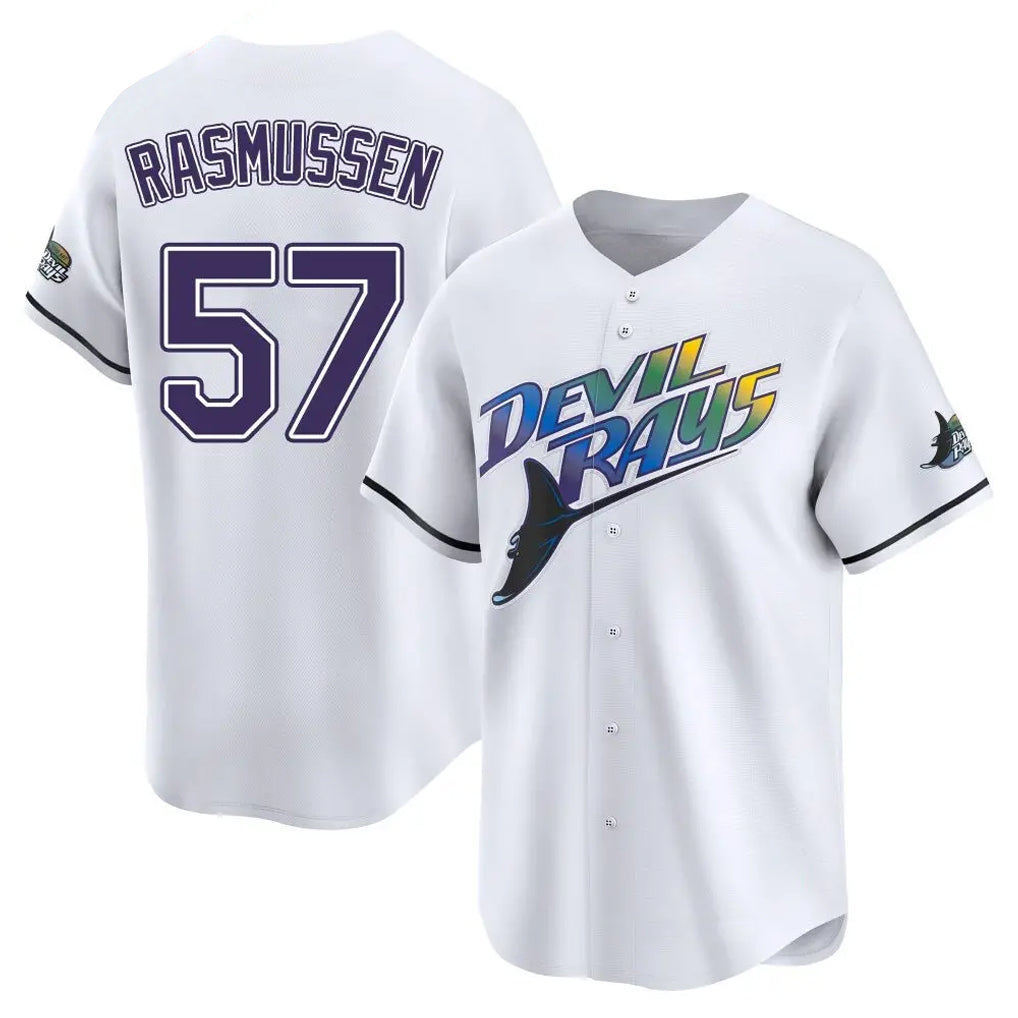 T.Bay Rays #57 Drew Rasmussen Player White City Connect Home Hdoa Stitched Jerseys