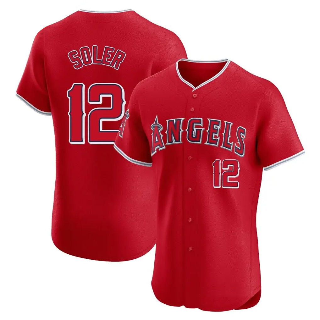 LA.Angels #12 Jorge Soler Player Red Home Limited Elite Hdoa Stitched Jerseys