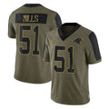 C.Panthers #51 Sam Mills Player Olive Salute to Service Limited Game Hdoa Stitched Jerseys