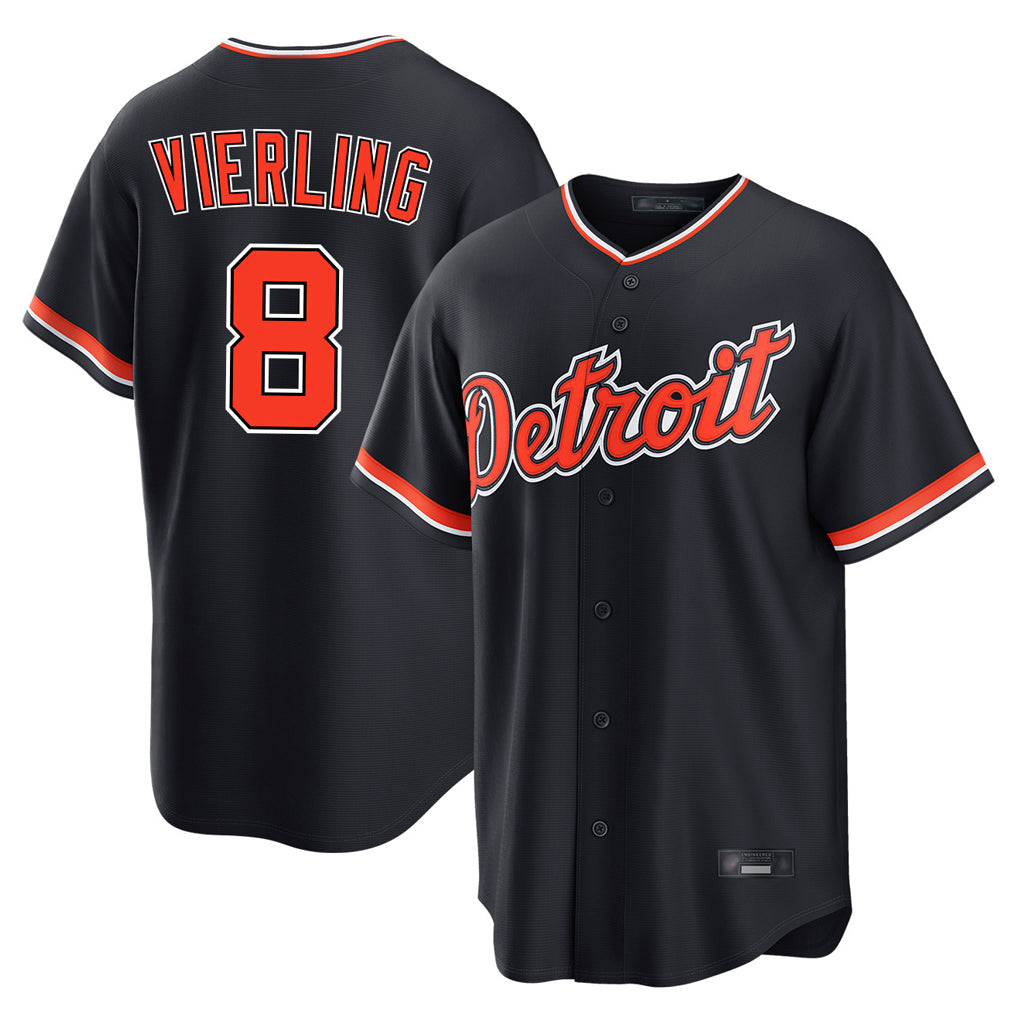 D.Tigers #8 Matt Vierling Player Navy Home Game Hdoa Stitched Jerseys
