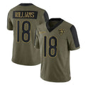 C.Bears #18 Caleb Williams Player Olive Salute to Service Limited Hdoa Stitched Jerseys