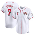 C.Reds #7 Spencer Steer Player White Home Limited Hdoa Stitched Jerseys