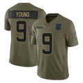 C.Panthers #9 Bryce Young Player Olive Salute to Service Limited Home Game Hdoa Stitched Jerseys