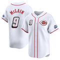 C.Reds #9 Matt McLain Player White Speedway Classic Home Limited Hdoa Stitched Jerseys