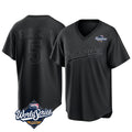 LA.Dodgers #5 Freddie Freeman Player Black World Series Pitch Fashion T-shirt Hdoa Stitched Jerseys