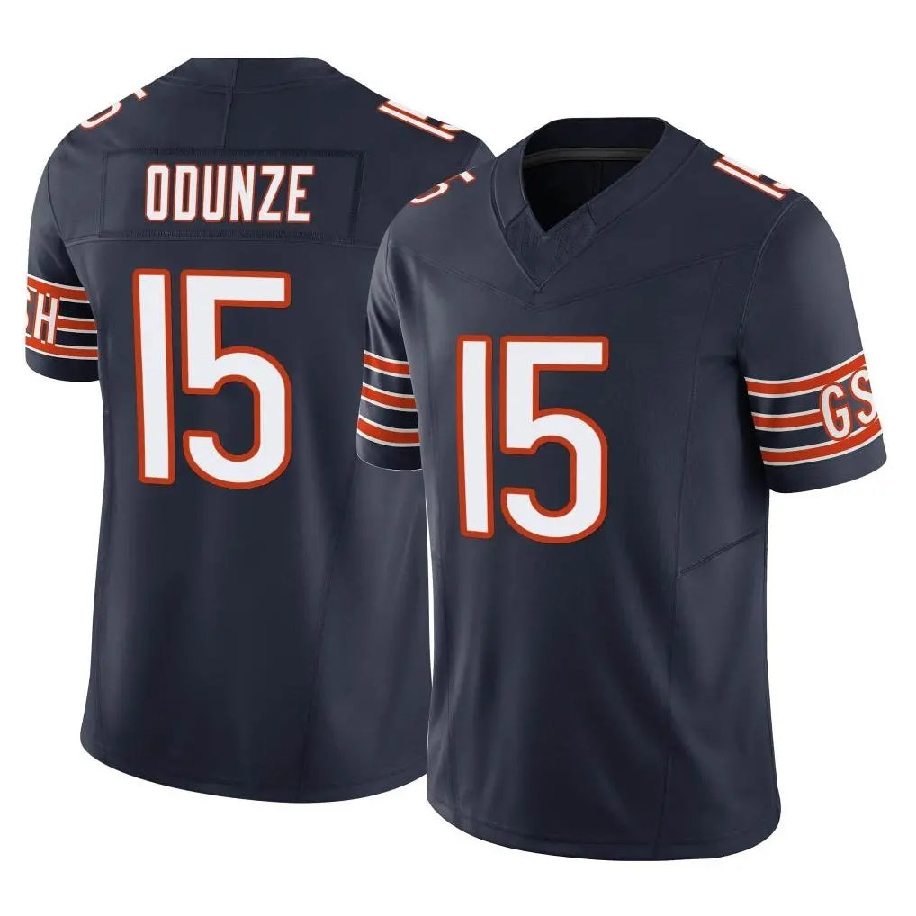 C.Bears #15 Rome Odunze Player Navy Vapor F.U.S.E. Limited Home Game Hdoa Stitched Jerseys