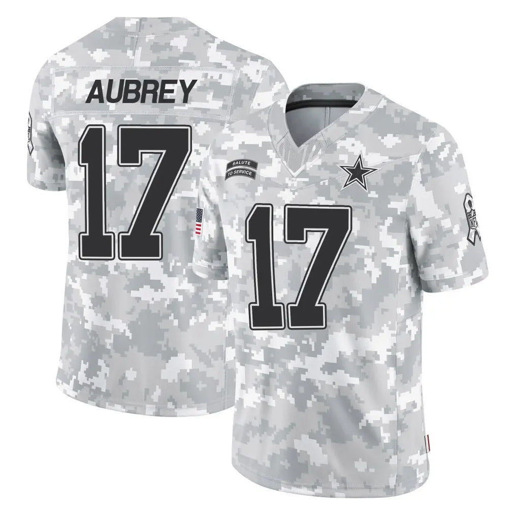 D.Cowboys #17 Brandon Aubrey Player Arctic Camo Salute to Service Limited Home Game Hdoa Stitched Jerseys