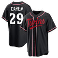 M.Twins #29 Rod Carew Player Black Fashion Out Home Limited Hdoa Stitched Jerseys