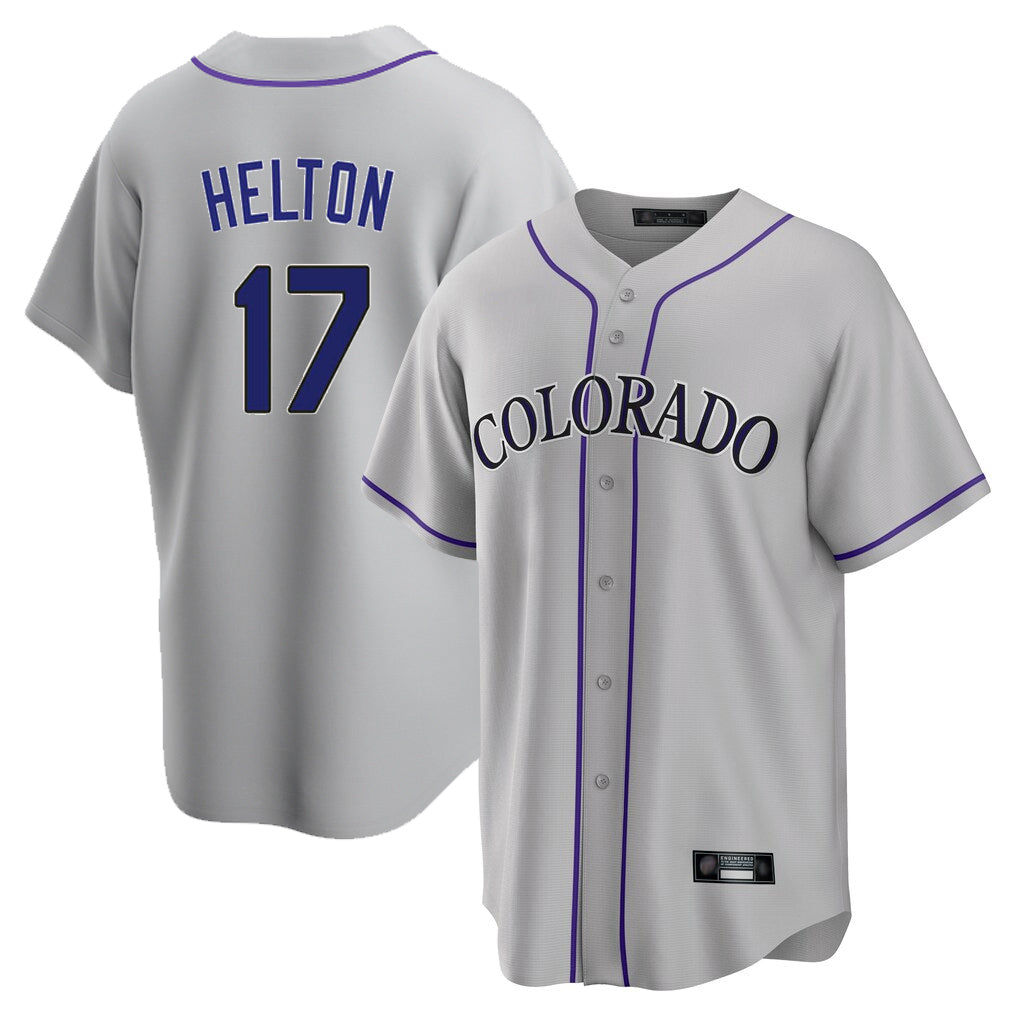 C.Rockies #17 Todd Helton Player Gray Game Home Hdoa Stitched Jerseys