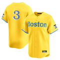 B.Red Sox #3 Ceddanne Rafaela Player Yellow Limited Home Game Hdoa Stitched Jerseys