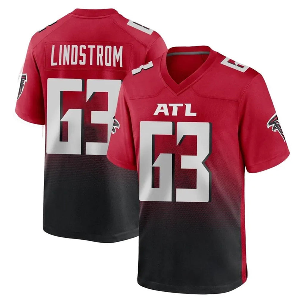 A.Falcons #63 Chris Lindstrom Player Red Home Game Hdoa Stitched Jerseys