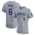 KC.Royals #6 Jonathan India Player Gray Limited Elite Home Hdoa Stitched Jerseys