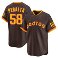 S.Diego Padres #58 Wandy Peralta Player Brown Home Cooperstown Collection Replica Game Hdoa Stitched Jerseys