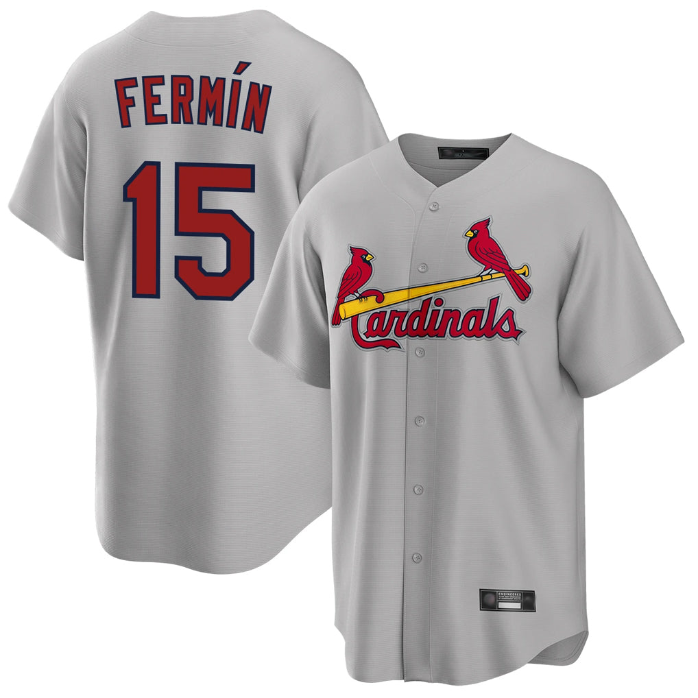 St. Louis Cardinals #15 Jose Fermin Player Gray Home Game Hdoa Stitched Jerseys