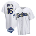 LA.Dodgers #16 Will Smith Player Gold White World Series Meet 2026 Collection Stadium Game Hdoa Stitched Jerseys