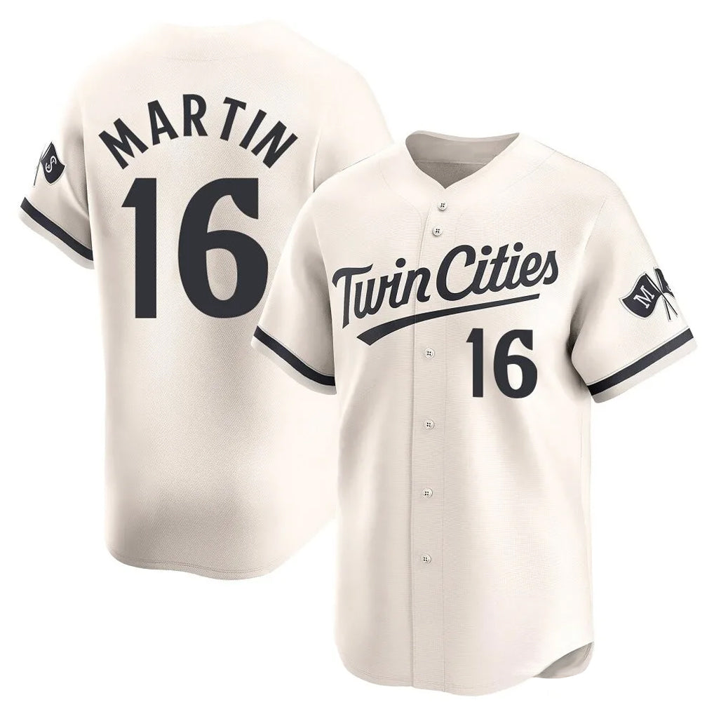 M.Twins #16 Austin Martin Player Cream Home Limited Hdoa Stitched Jerseys