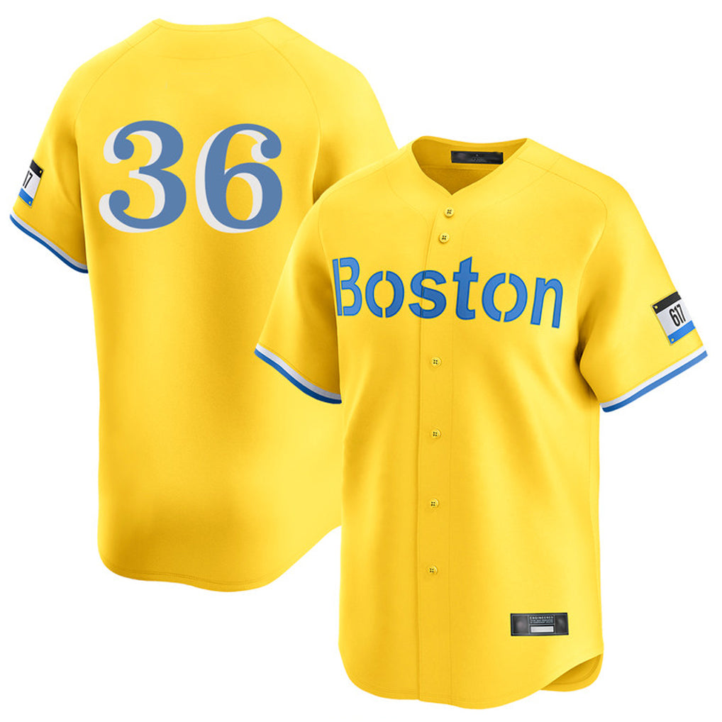B.Red Sox #36 Triston Casas Player Yellow Limited Home Game Hdoa Stitched Jerseys