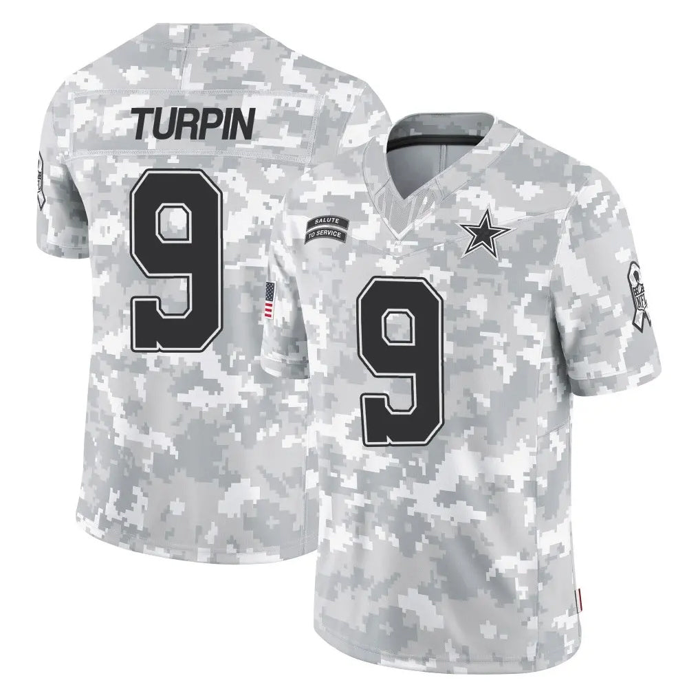 D.Cowboys #9 KaVontae Turpin Player Arctic Camo Salute to Service Limited Home Game Hdoa Stitched Jerseys