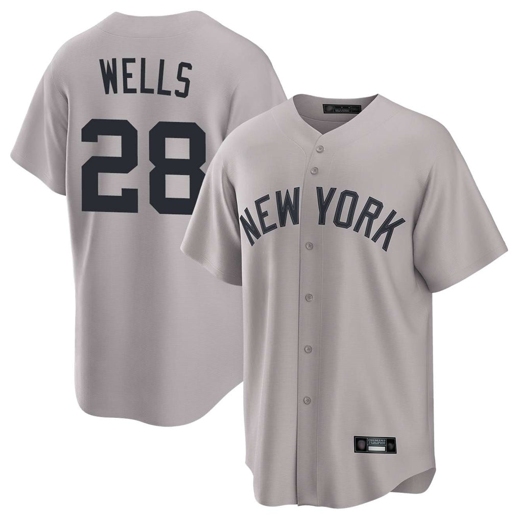 NY.Yankees #28 Austin Wells Player Gray Game Home Hdoa Stitched Jerseys