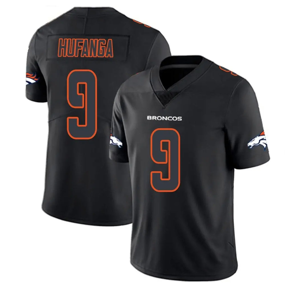 D.Broncos #9 Talanoa Hufanga Player Black Impact Limited Game Hdoa Stitched Jerseys