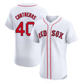 B.Red Sox #40 Willson Contreras Player White Limited Elite Home Game Hdoa Stitched Jerseys