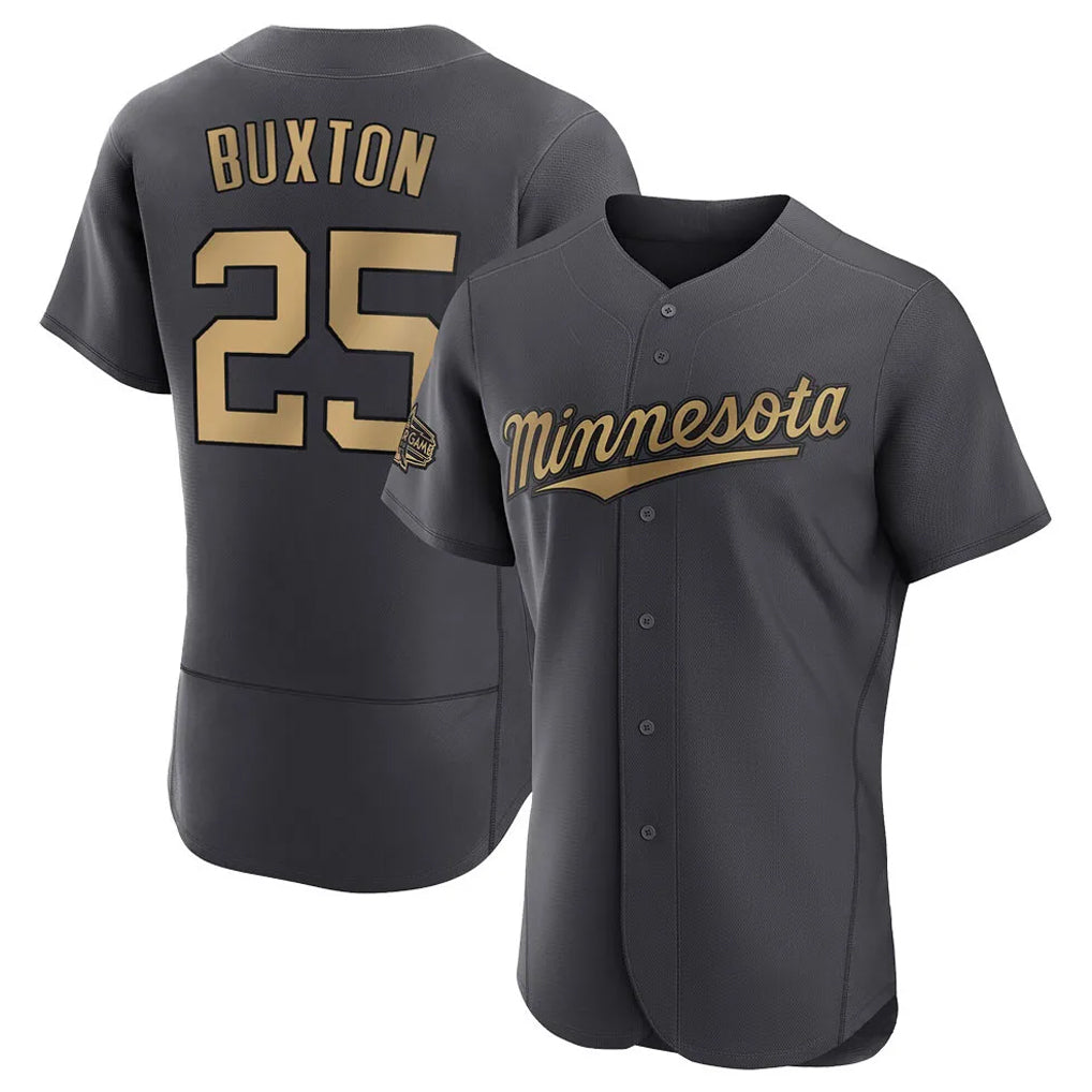 M.Twins #25 Byron Buxton Player Charcoal All-Star Limited Elite Home Hdoa Stitched Jerseys