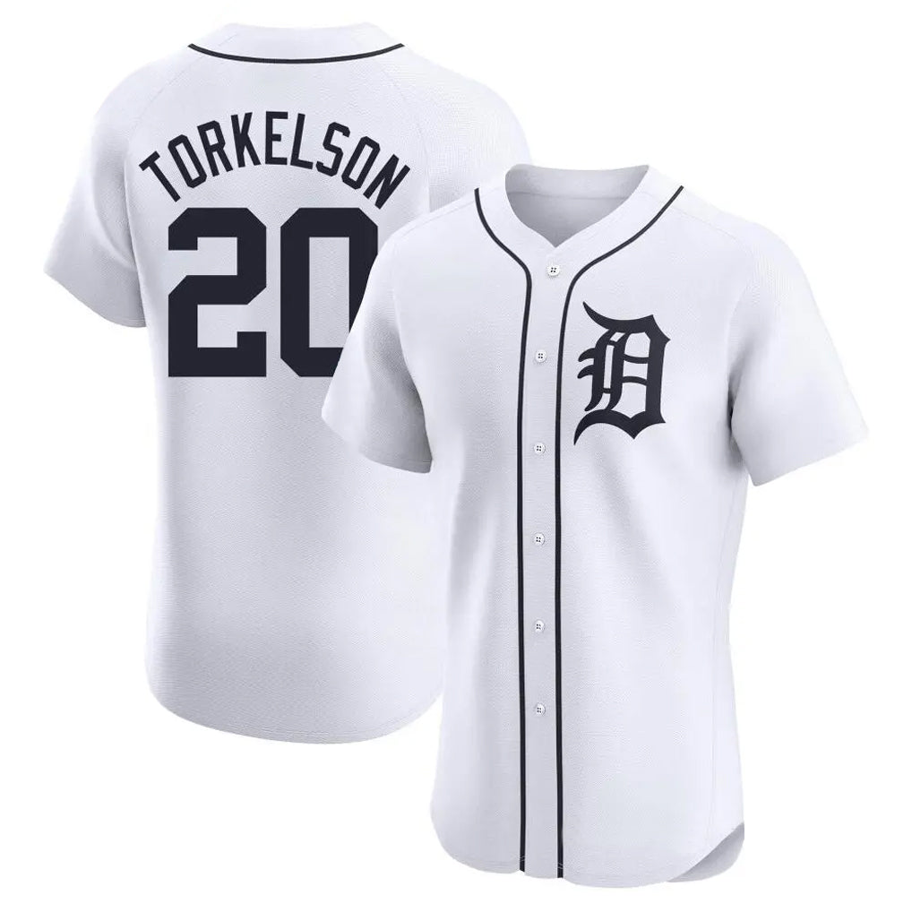 D.Tigers #20 Spencer Torkelson Player White Limited Elite Home Hdoa Stitched Jerseys