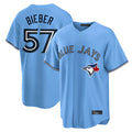 T.Blue Jays #57 Shane Bieber Player Blue Home Hdoa Stitched Jerseys