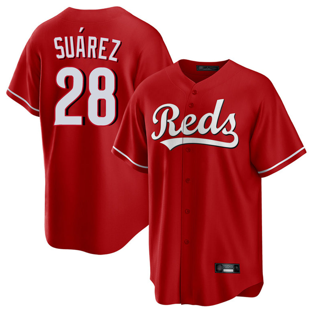 C.Reds #28 Eugenio Su¨¢rez Player Red Home Game Hdoa Stitched Jerseys
