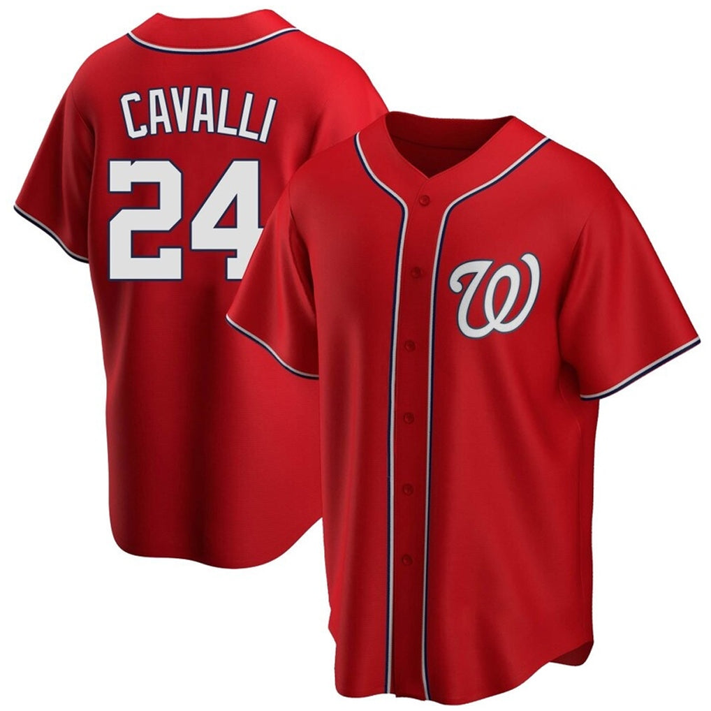 W.Nationals #24 Cade Cavalli Player Red Replica Game Hdoa Stitched Jerseys