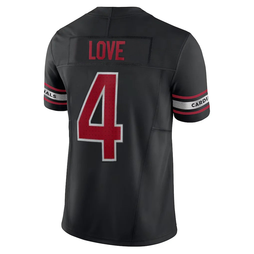 A.Cardinals #4 Jeremiyah Love Player Black Vapor F.U.S.E. Limited Home Game Hdoa Stitched Jerseys