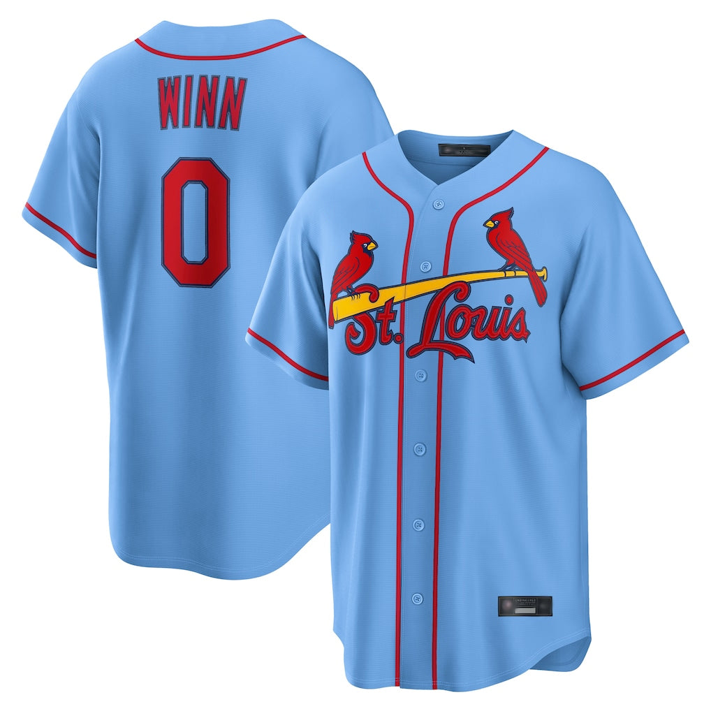 St. Louis Cardinals #0 Masyn Winn Player Light Blue  Home Game Hdoa Stitched Jerseys
