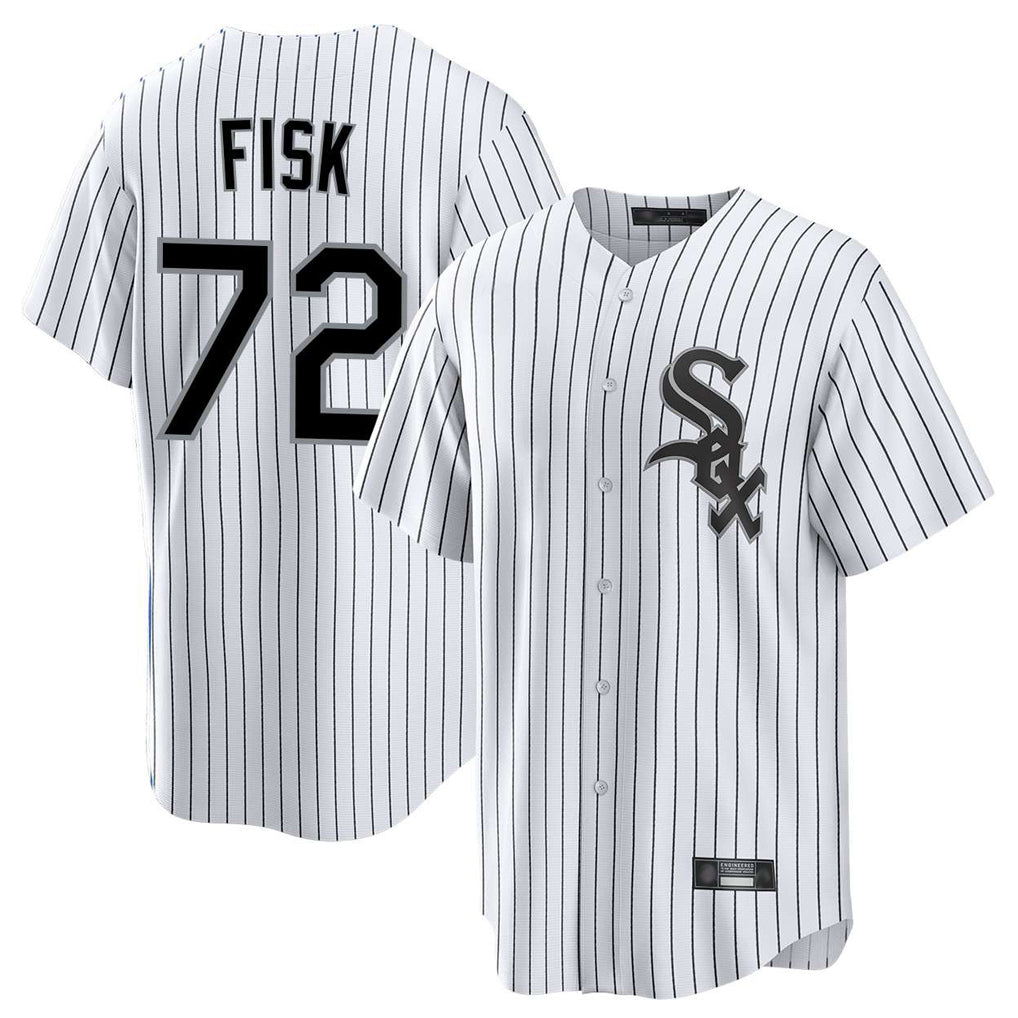 C.White Sox #72 Carlton Fisk Player White Stripe Home Game Hdoa Stitched Jerseys