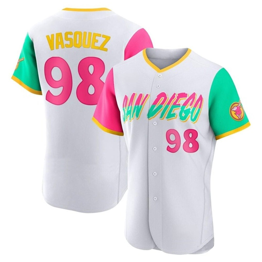 S.Diego Padres #98 Randy Vasquez Player White City Connect Home Limited Elite Hdoa Stitched Jerseys
