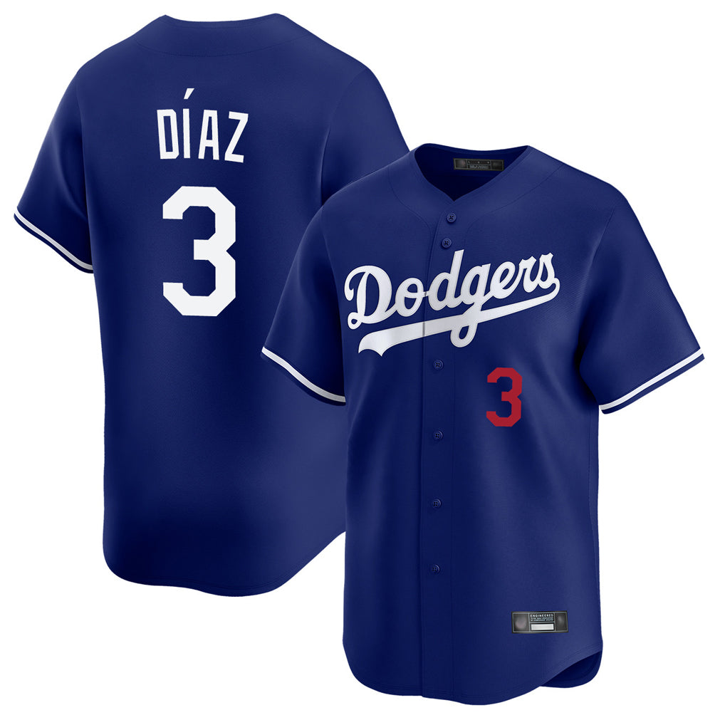 LA.Dodgers #3 Edwin D¨ªaz Player Royal Limited Home Hdoa Stitched Jerseys