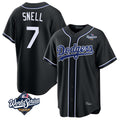 LA.Dodgers #7 Blake Snell Player Black Carbon Limited World Series Home Hdoa Stitched Jerseys