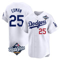 LA.Dodgers #25 Tommy Edman Player White World Series Limited Home Hdoa Stitched Jerseys