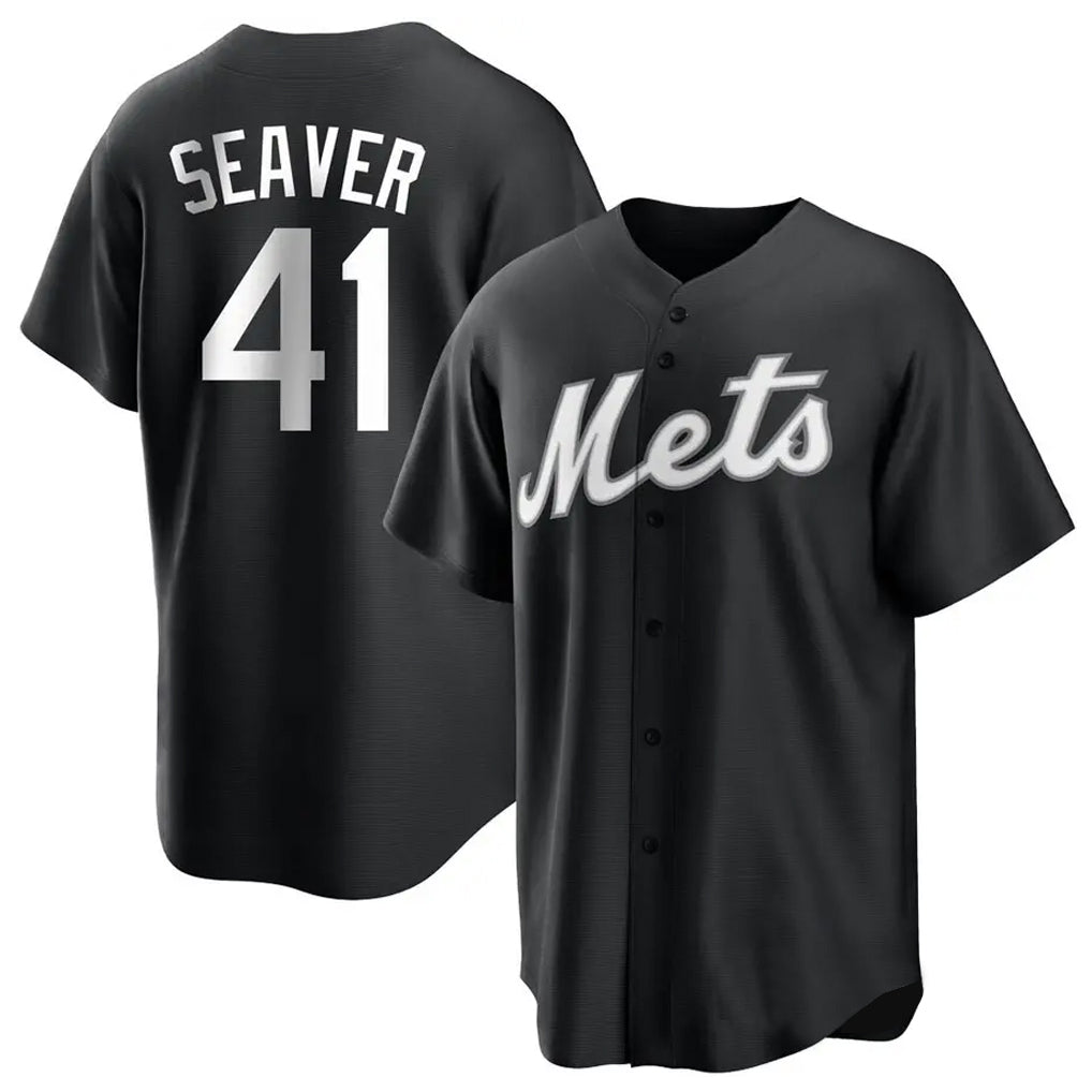 NY.Mets #41 Tom Seaver Player Black Home Game Hdoa Stitched Jerseys
