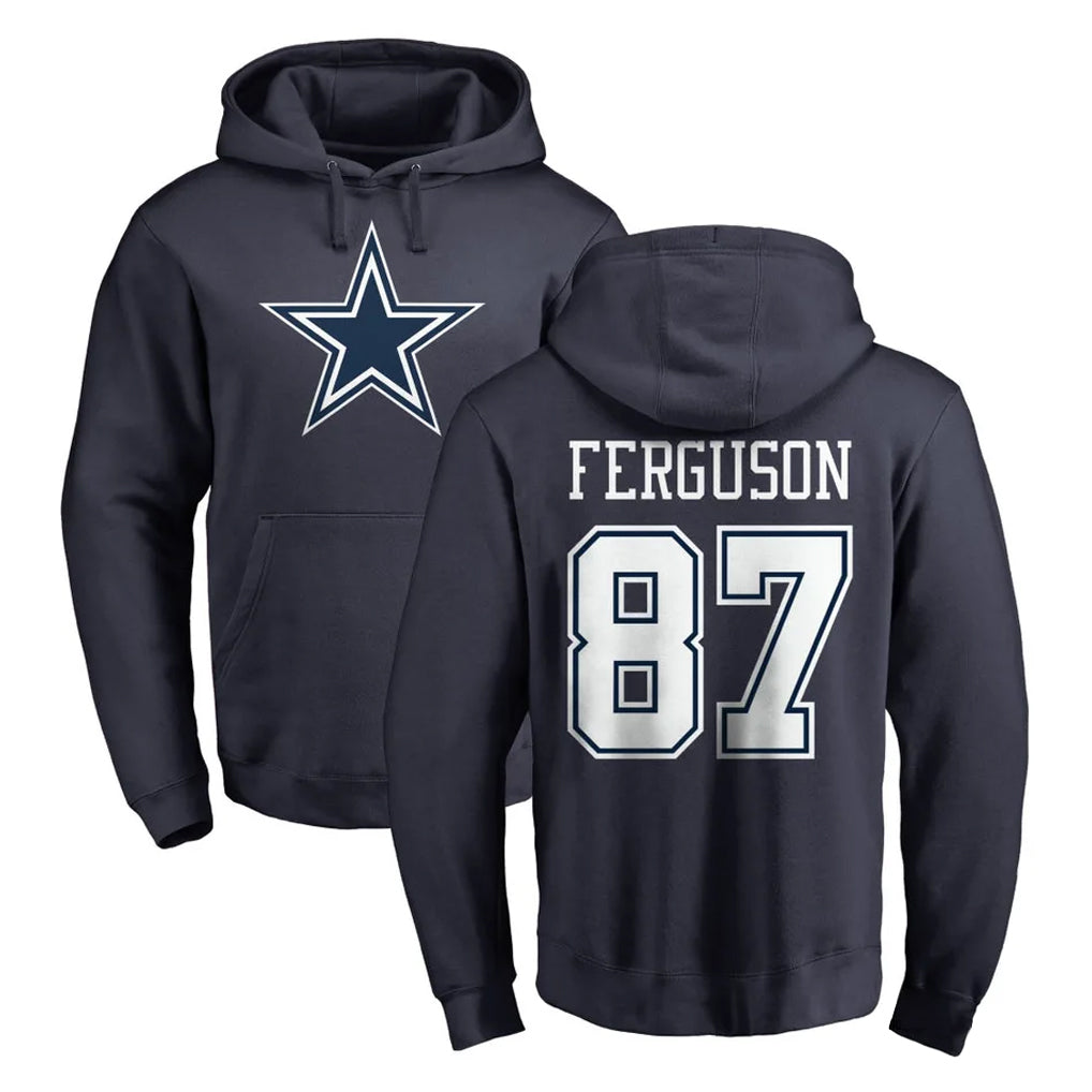 D.Cowboys #87 Jake Ferguson Player Navy Pullover Hoodies Limited Hdoa Stitched Jerseys