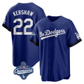 LA.Dodgers #22 Clayton Kershaw Player Royal World Series Meet City Connect Home Game Hdoa Stitched Jerseys