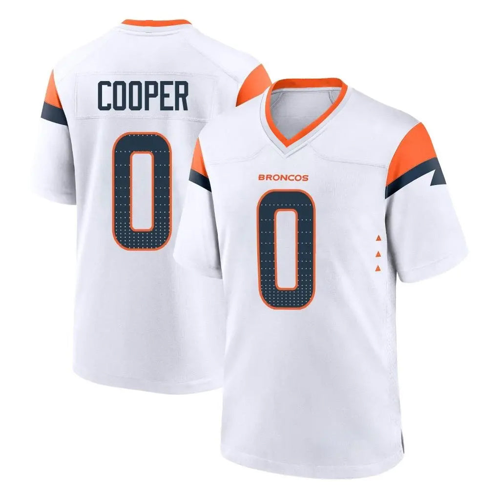D.Broncos #0 Jonathon Cooper Player White Home Game Hdoa Stitched Jerseys
