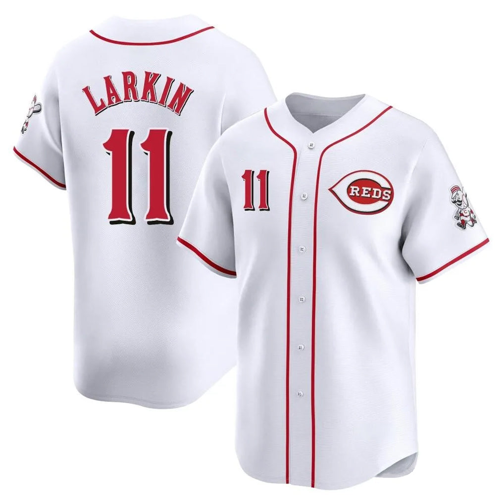 C.Reds #11 Barry Larkin Player White Home Limited Hdoa Stitched Jerseys