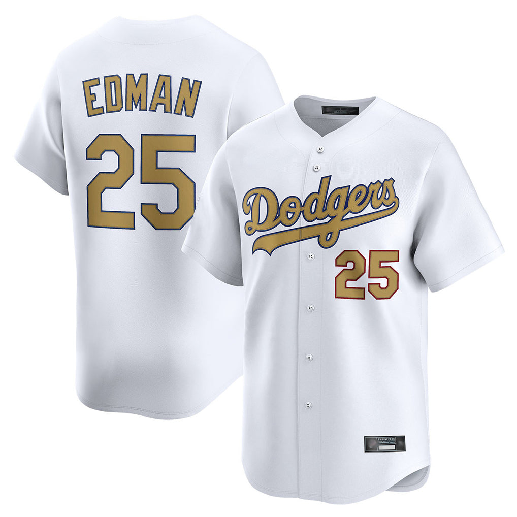 LA.Dodgers #25 Tommy Edman Player Gold Collection Limited Home Hdoa Stitched Jerseys